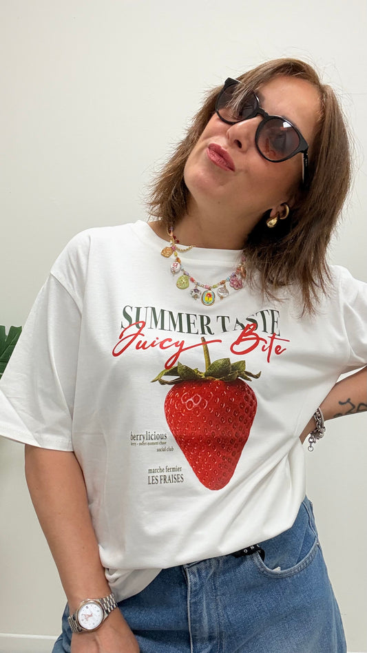 T-Shirt Scatola Stampa Fragola Susy Mix