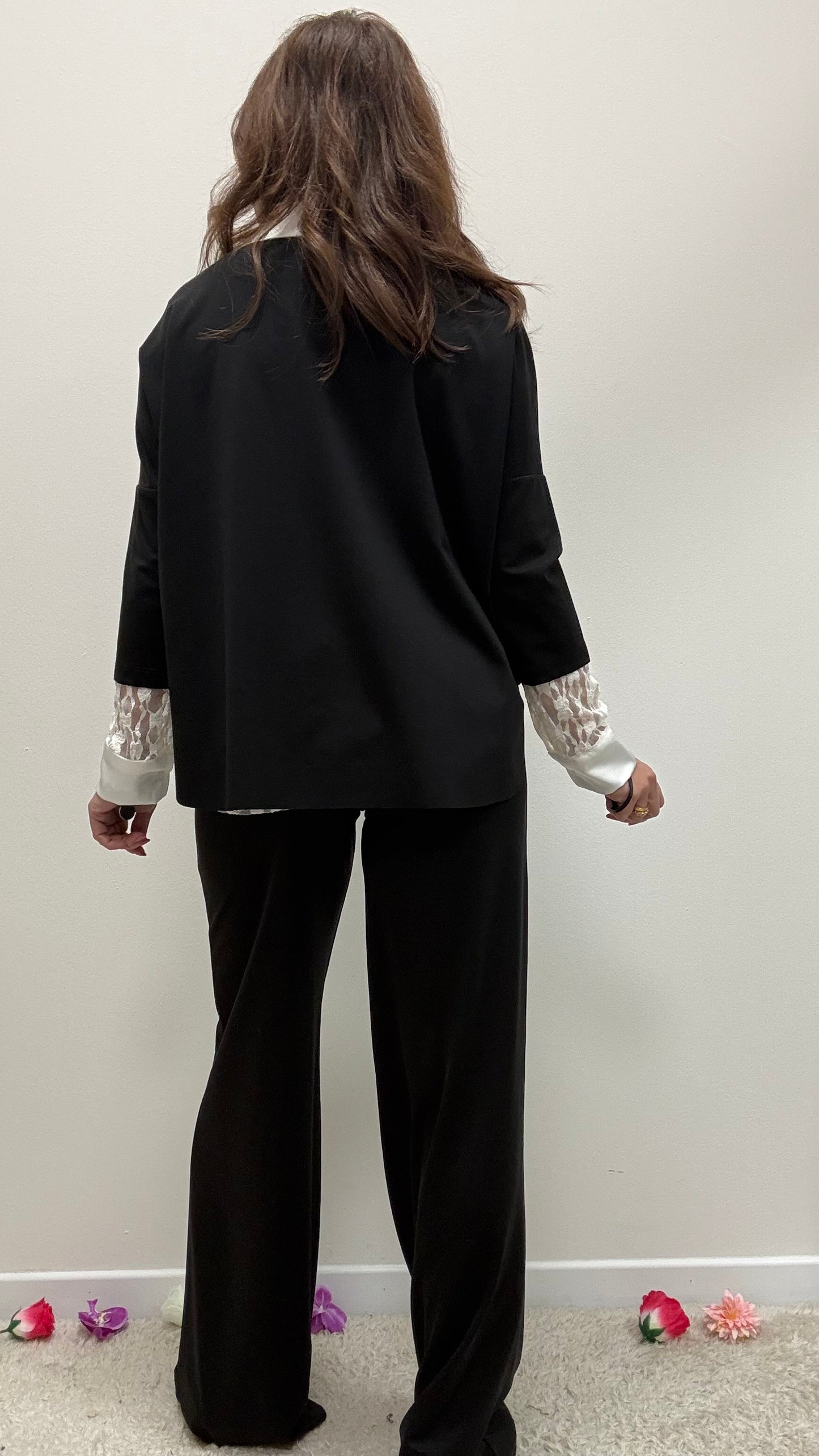 Completo blusa + pantaloni Extasy nero