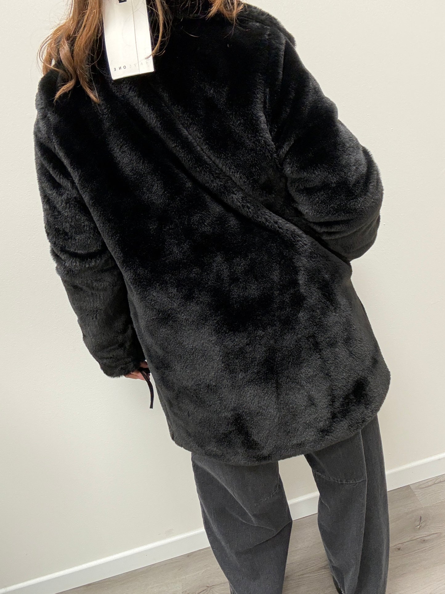 Pelliccia eco nero midi Haveone