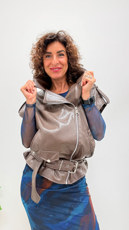Gilet over con cintura Haveone