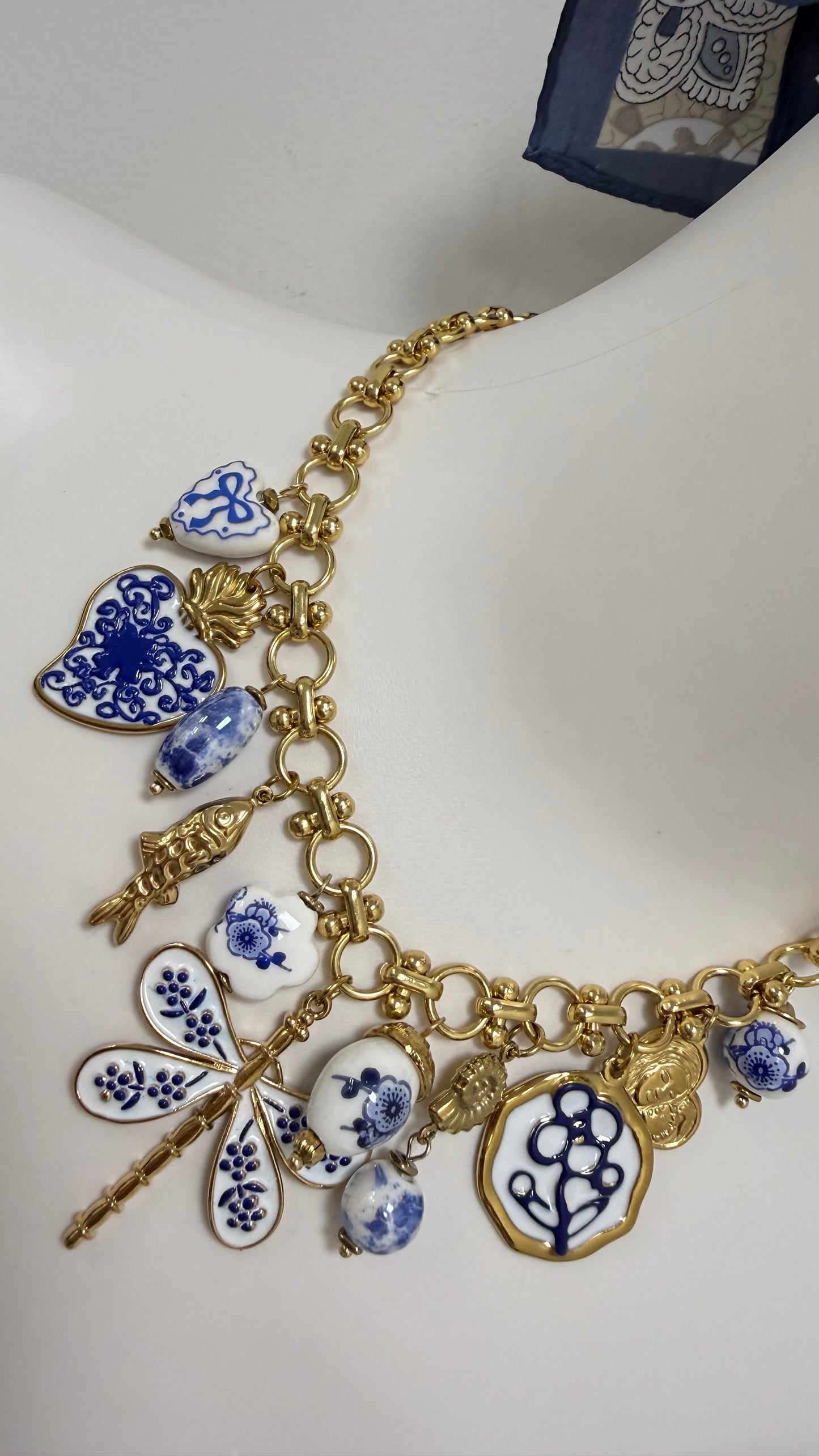 Collana charms blu libellula Memoire