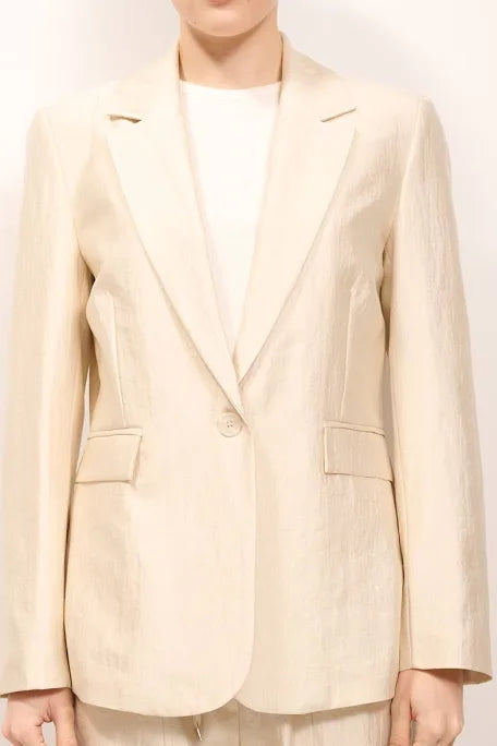Giacca Monopetto Avvitata Tensione In Burro