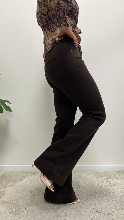 Pantaloni zampa cotone moro Extasy