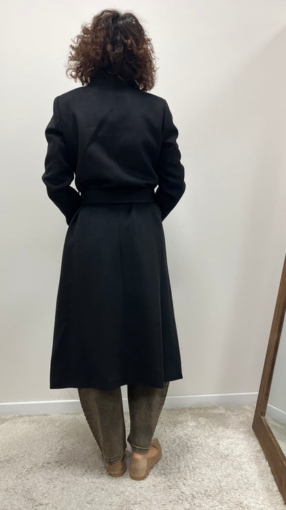 Cappotto Vestaglia con Spacco Laterale Extasy Nero