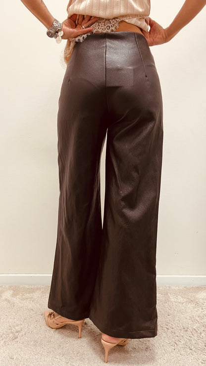 Pantalone palazzo donna in ecopelle nero My-d (Copia)