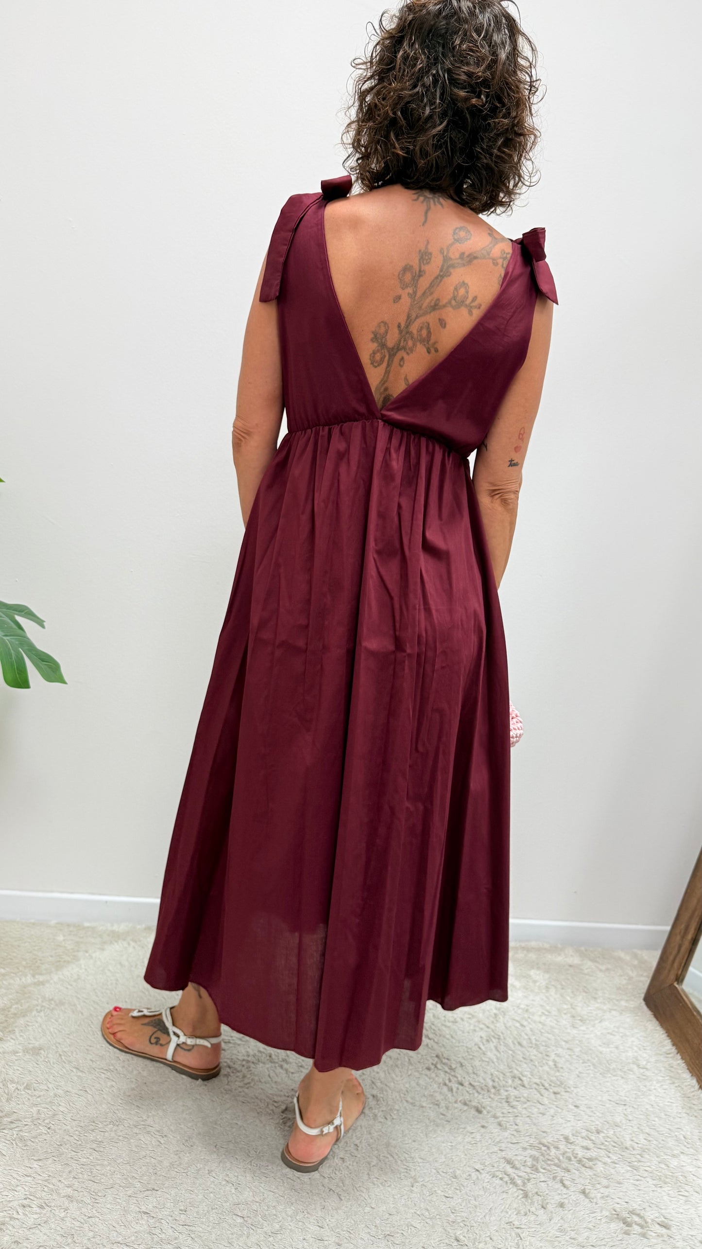 Abito impero cotone Extasy vino