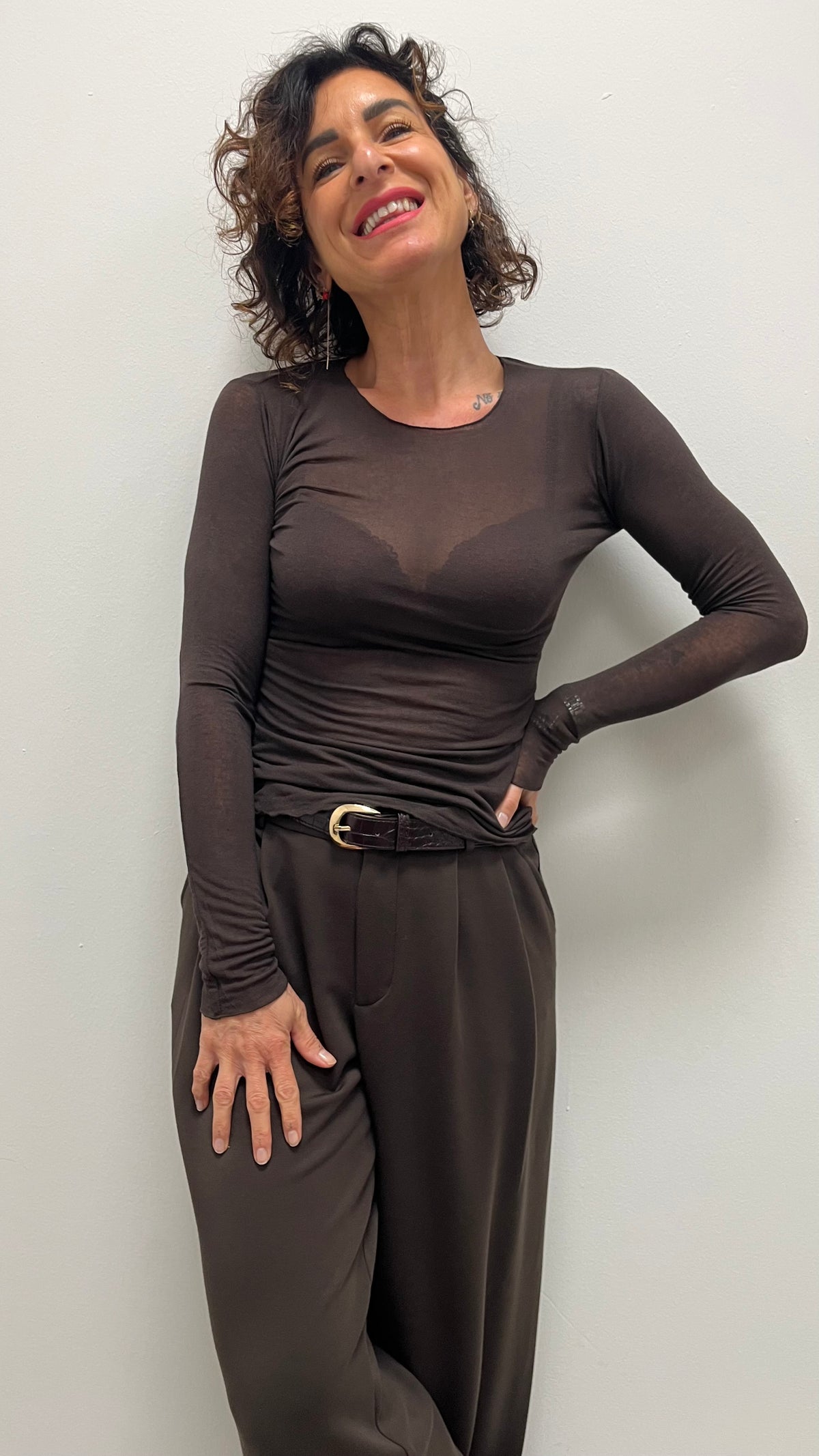 Maglia Motel in Misto Cashmere Moro