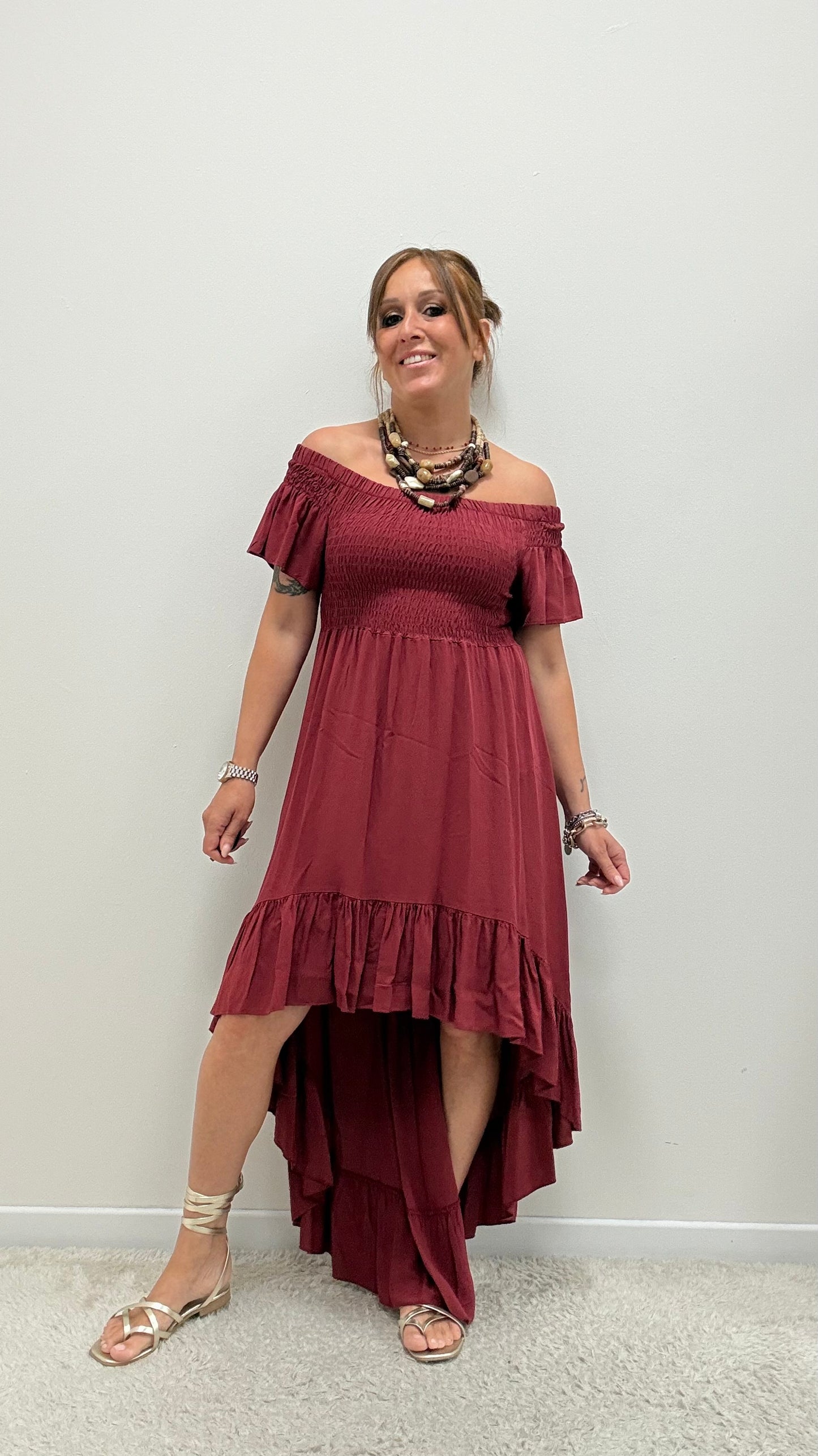 Abito shiffer con coda india Brend Atelier