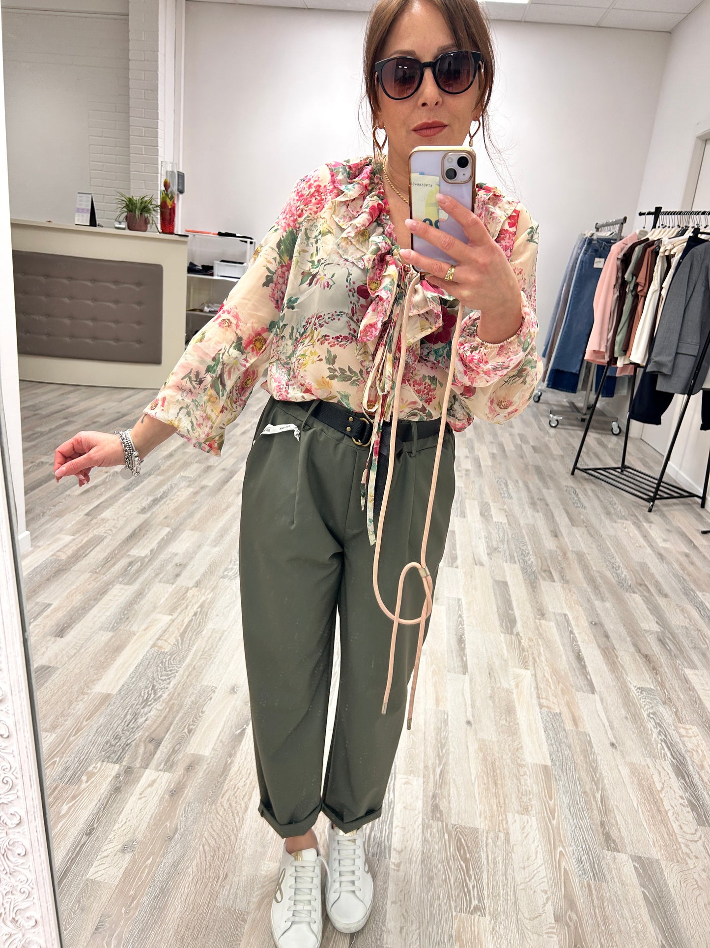 Pantalone Verde Fluido con Elastico Susy Mix