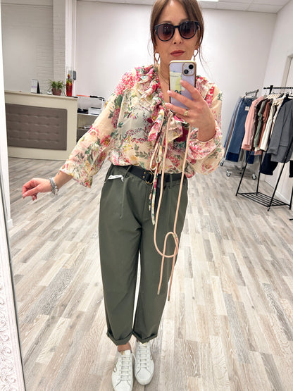 Pantalone Verde Fluido con Elastico Susy Mix