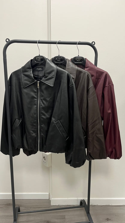 Bomber Ecopelle Extasy Moro