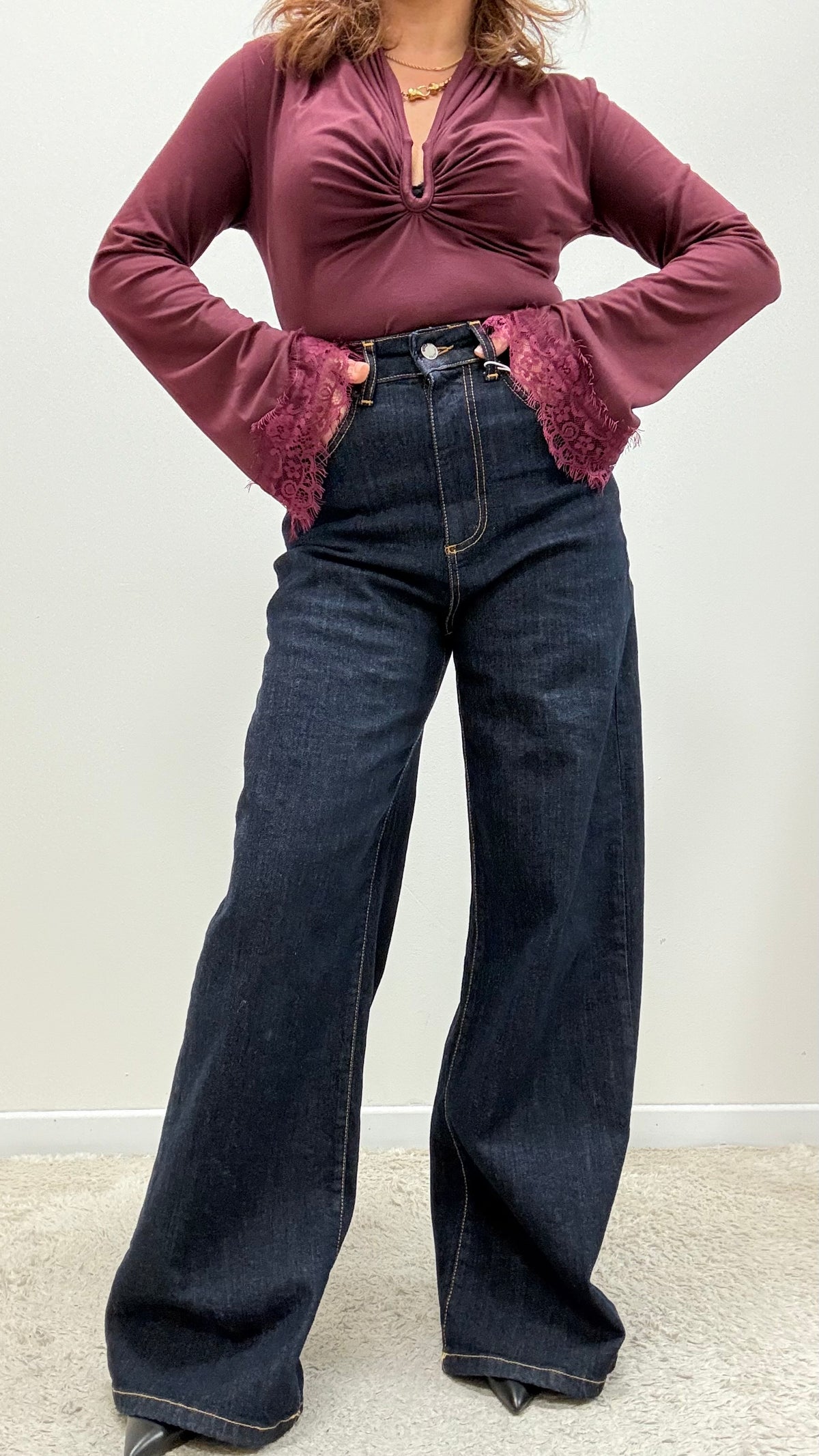 Denim Wide Leg Lavaggio Scuro Motel Art.ZOE-756