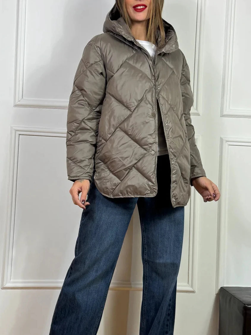 Piumino tortora trapuntato jjxx