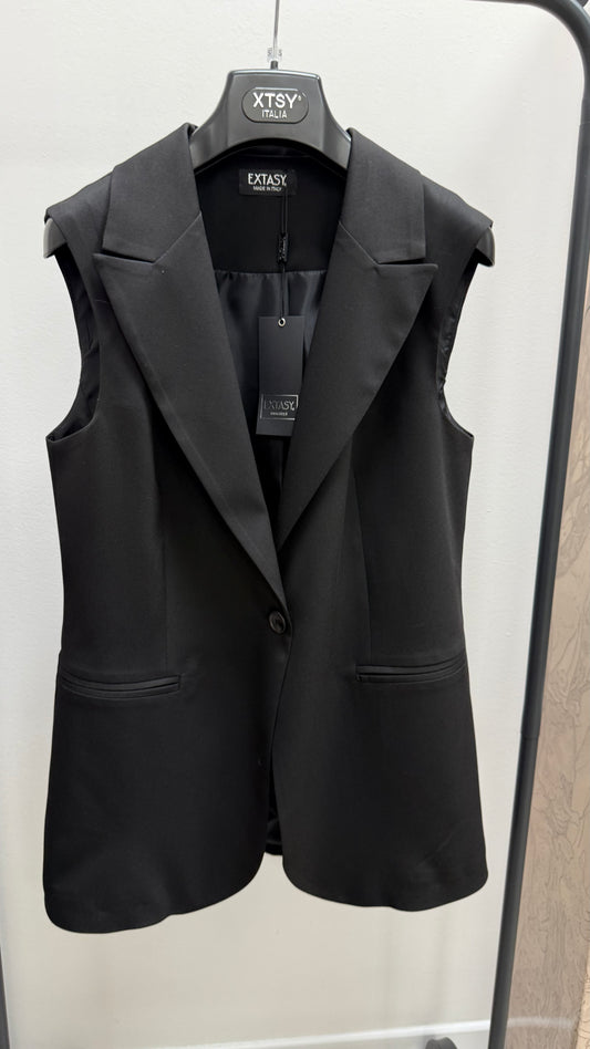 Gilet lungo avvitato Extasy nero