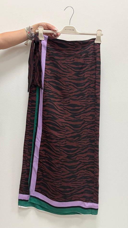 Gonna Pareo lunga zebra bordeaux e nero HaveOne Art.GMA-Q303