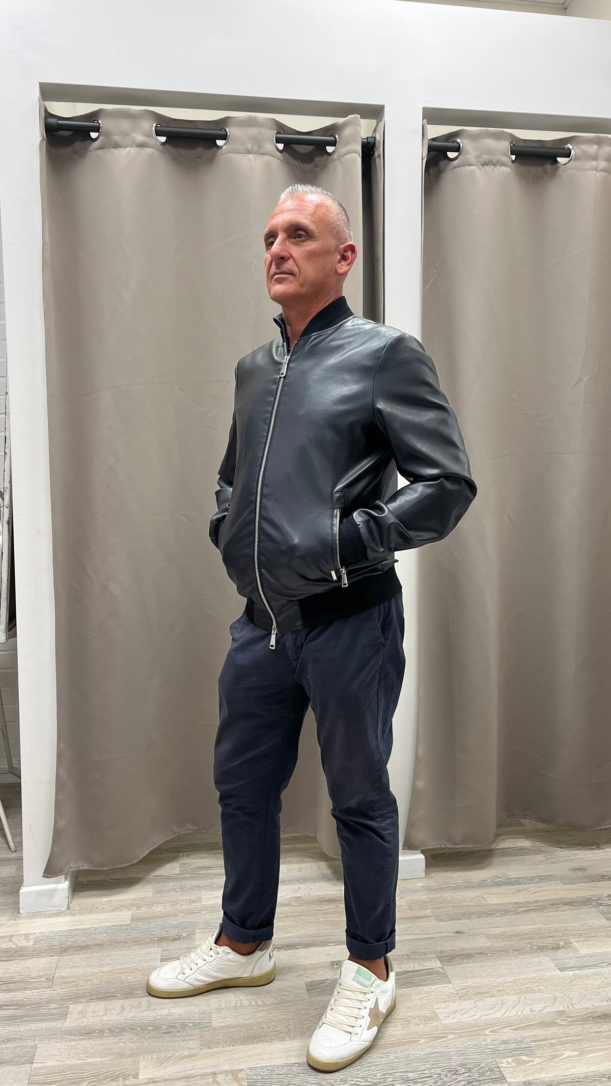 Bomber Ecopelle Nero Gianni Lupo