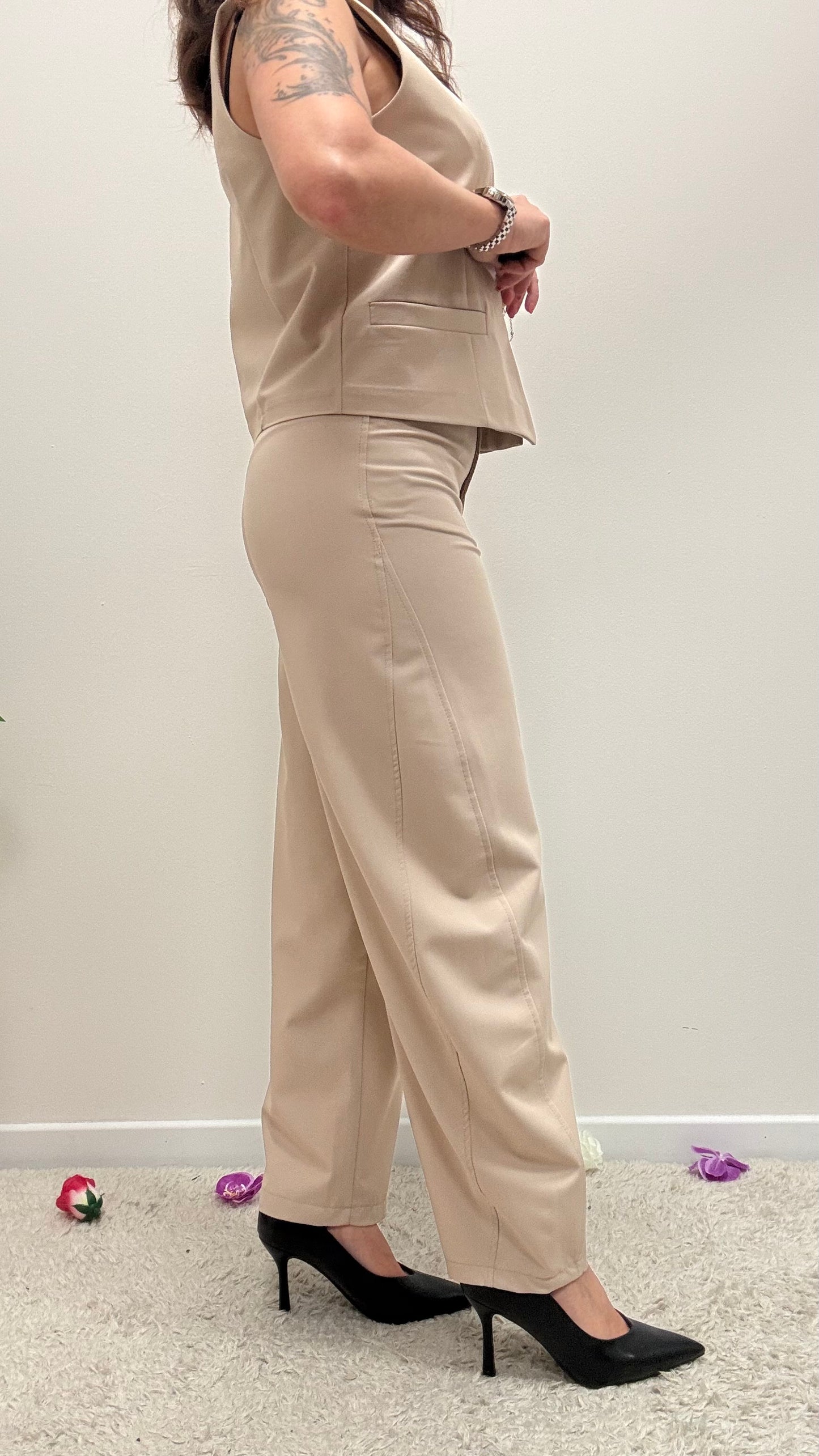 Completo gilet+pantaloni Haveone beige