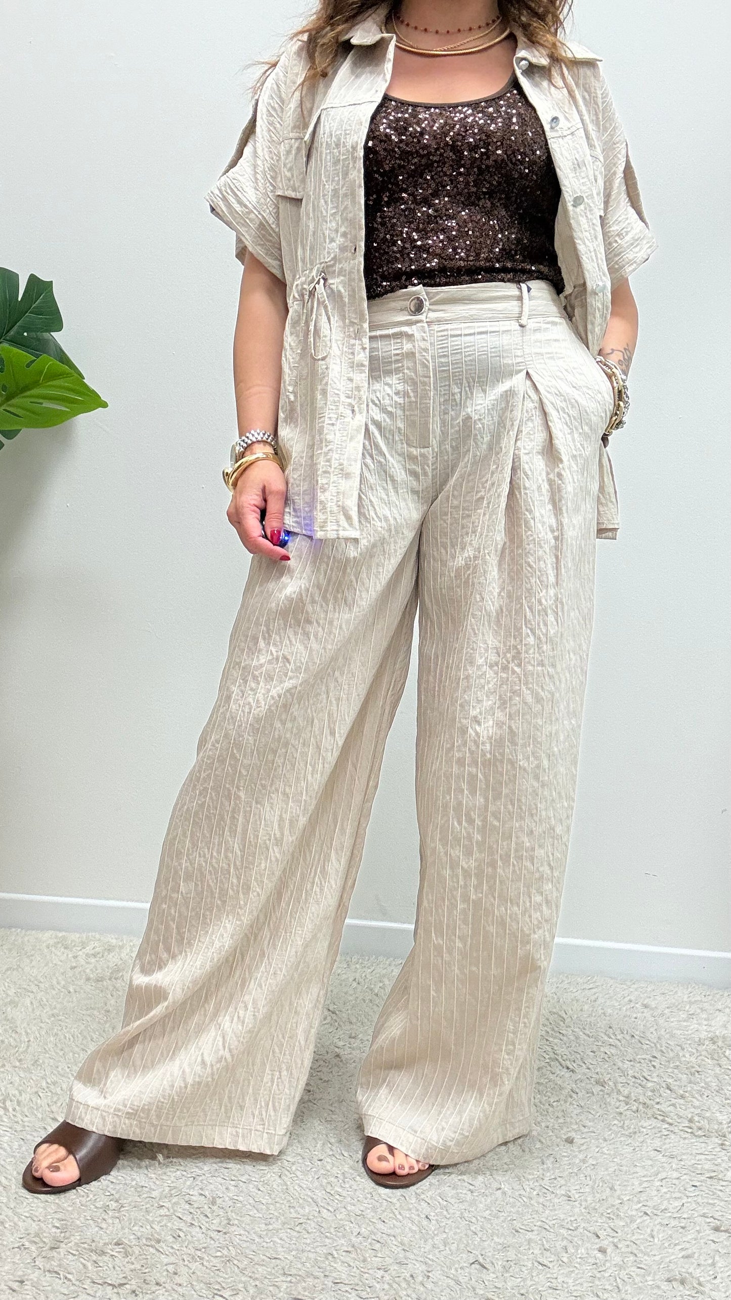 Pantalone Palazzo Beige Extasy