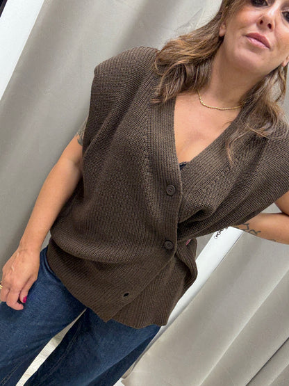 Gilet asimmetrico moro Haveone