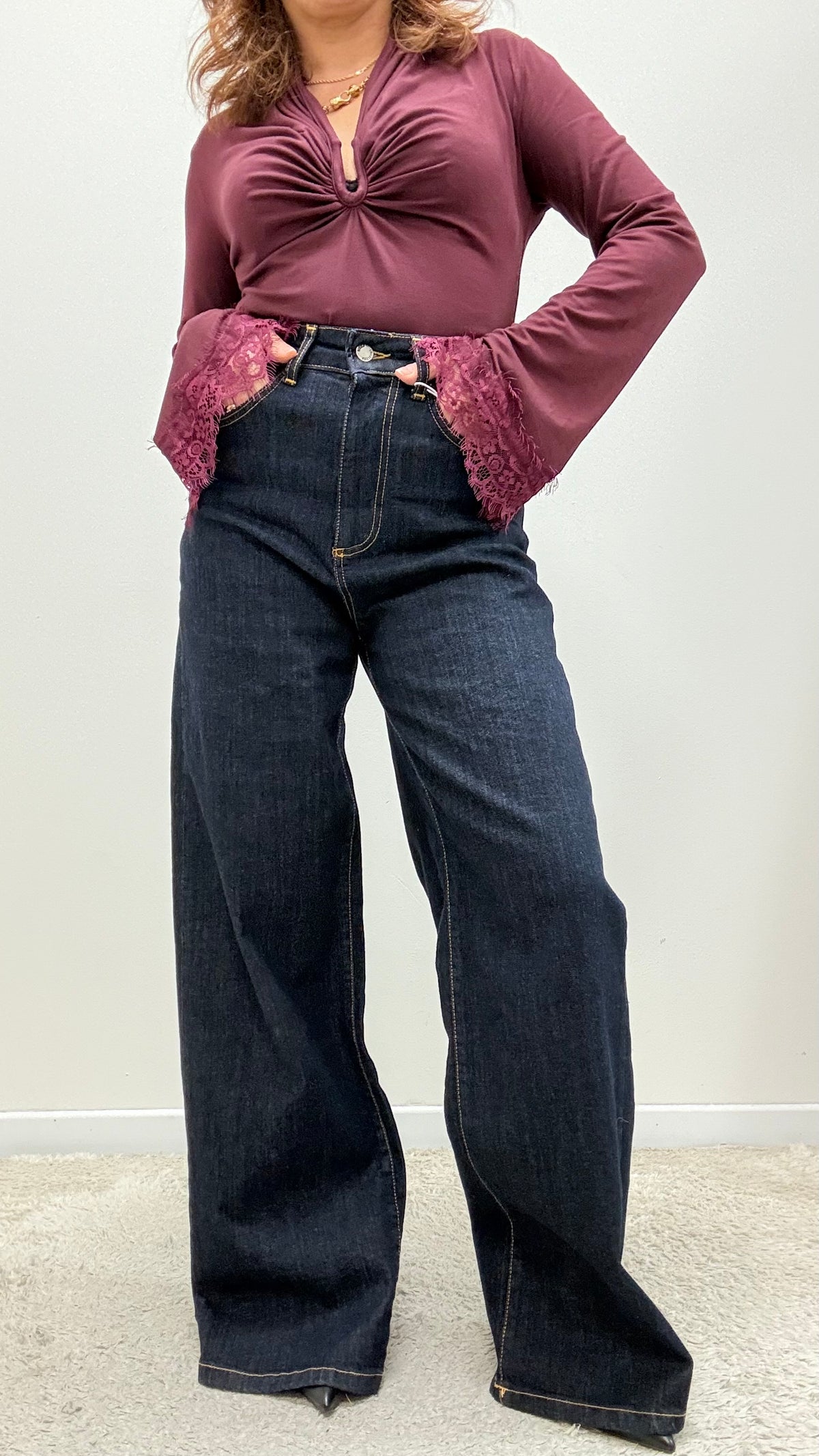 Denim Wide Leg Lavaggio Scuro Motel Art.ZOE-756