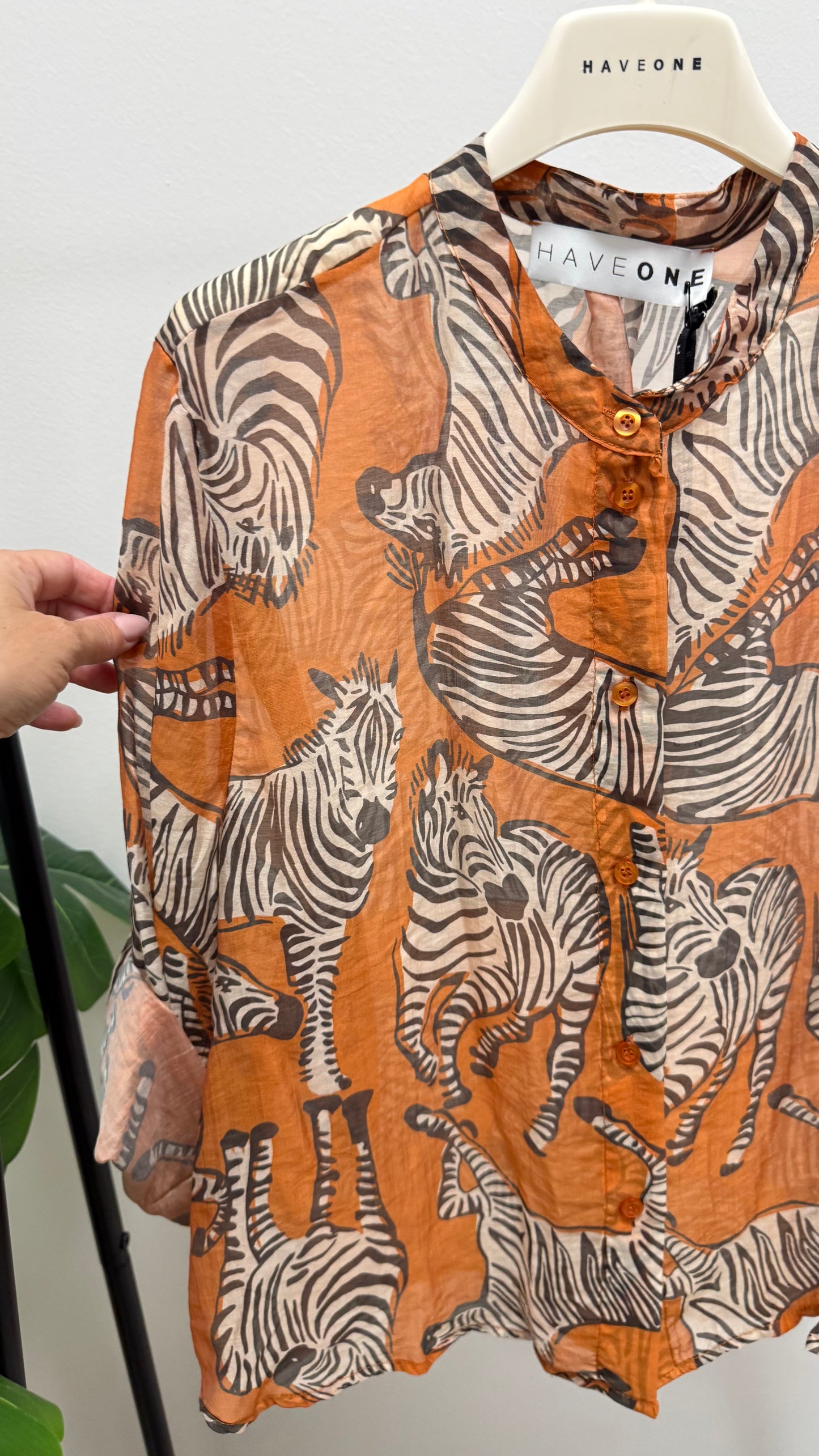 Camicia arancio zebra Haveone