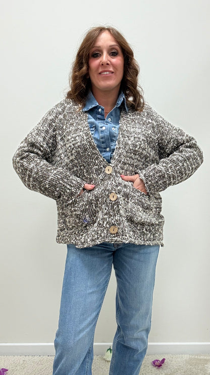 Cardigan Tre Bottoni Melangiato HaveOne Moro