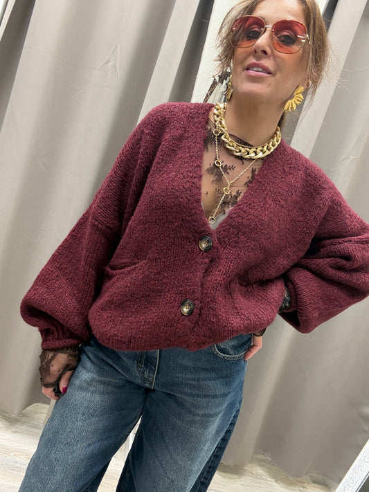 Cardigan Tre Bottoni HaveOne Vino