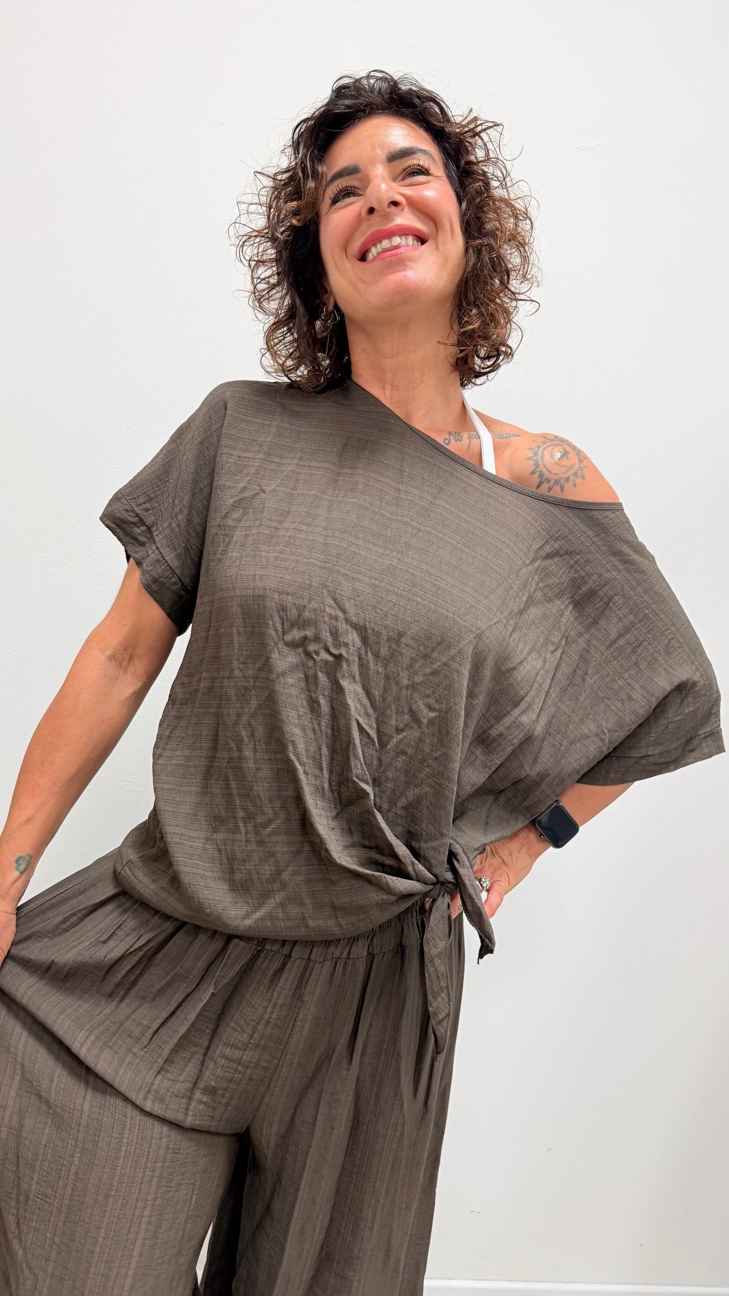 Blusa con nodo Extasy moro