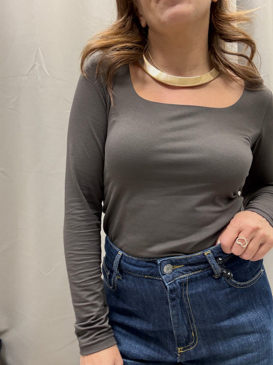 Maglia scollo quadro moro Susy Mix