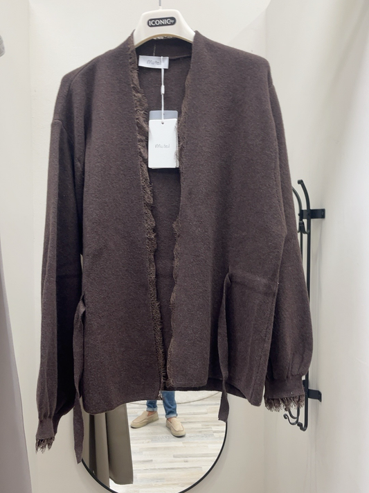 Cardigan Moro con Pizzo Motel Art.D81417