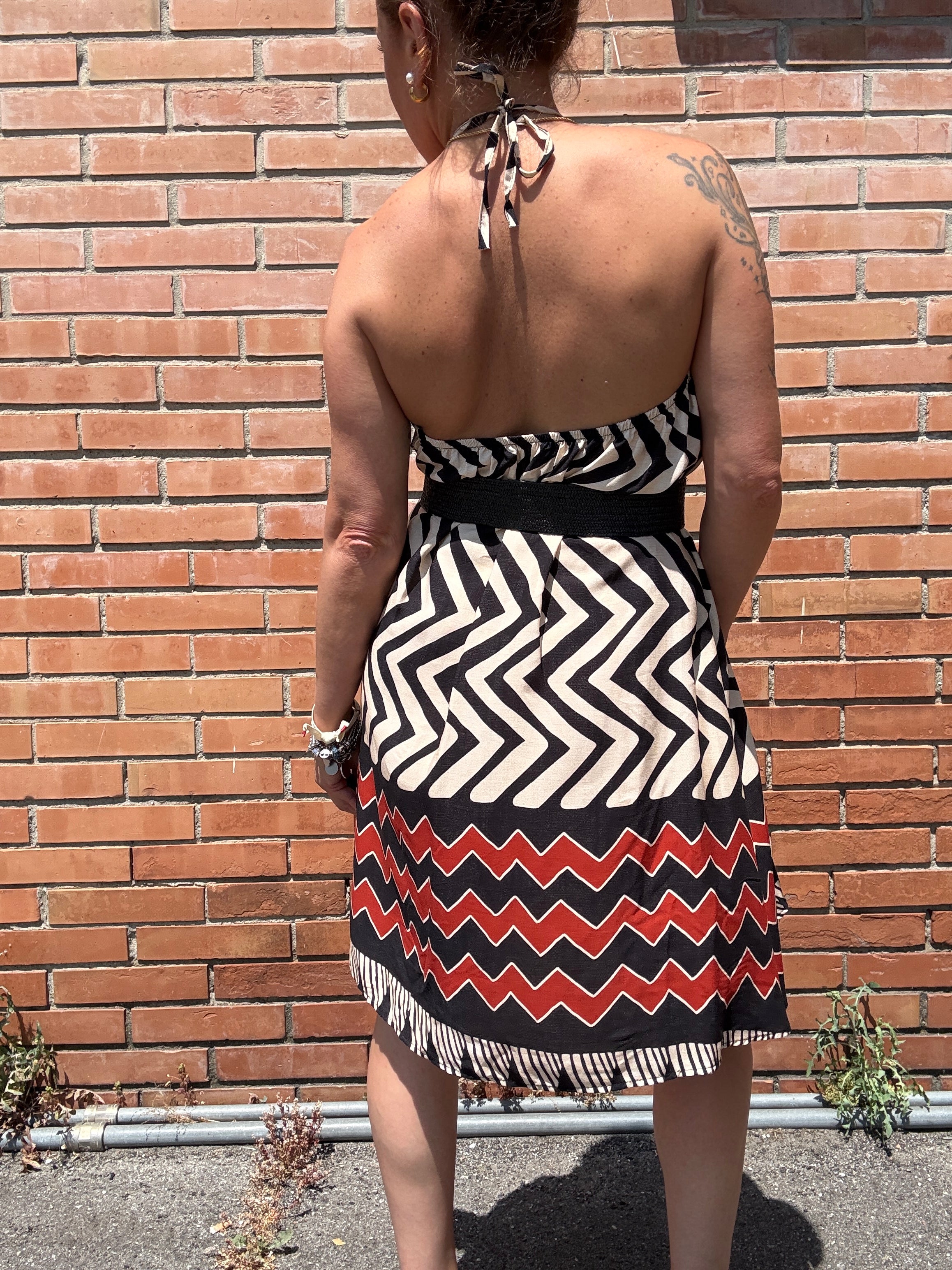 Abito fascia fantasia etnica con gioiello Haveone