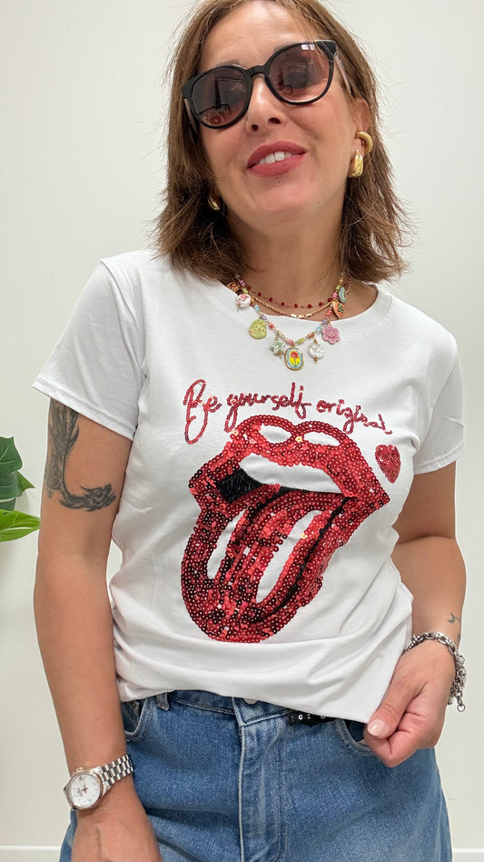 T-shirt lingua paillettes Memoire