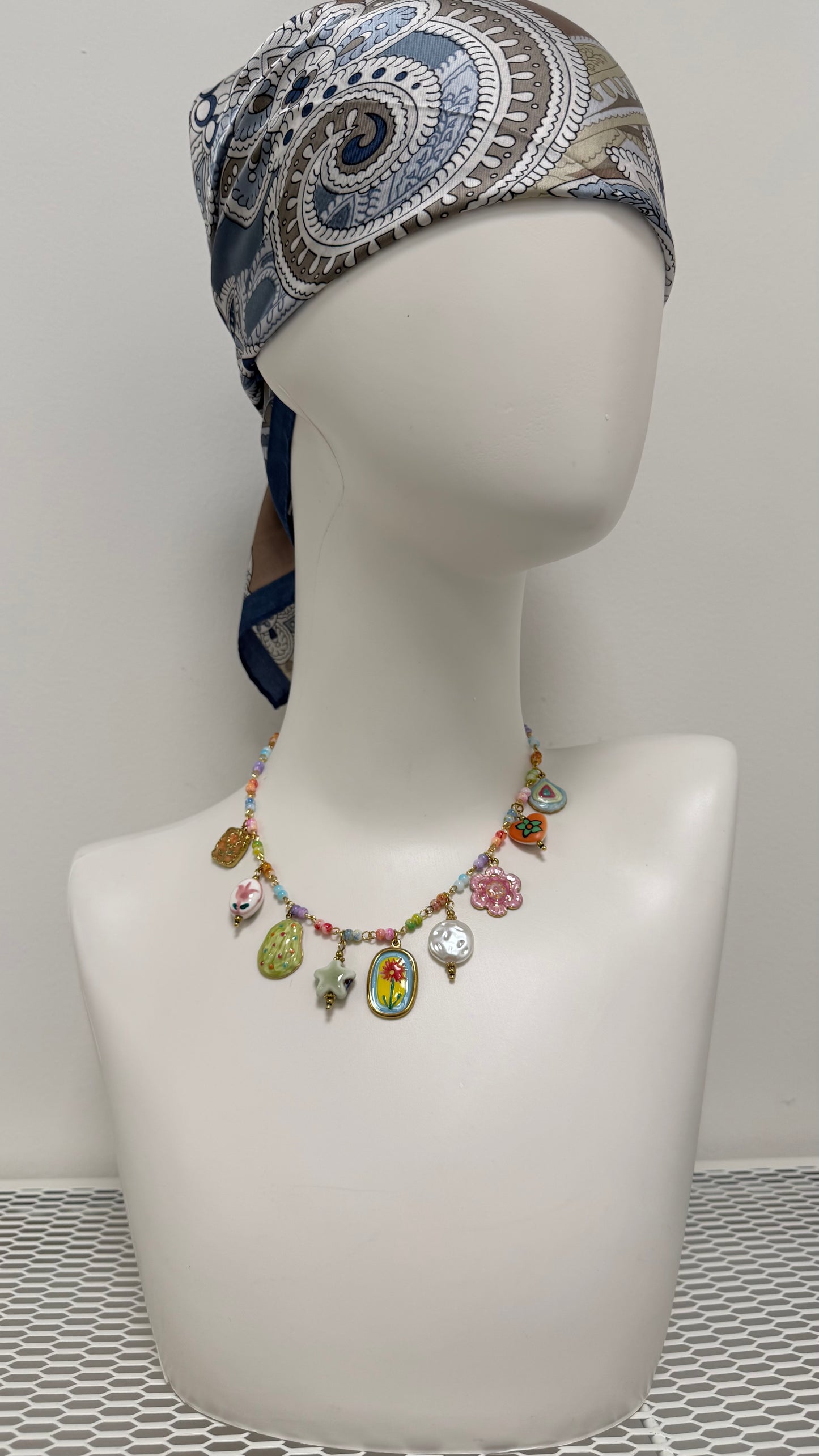 Collana charms ceramica Fiore giallo Memoire