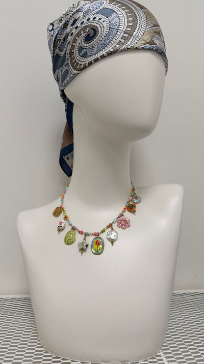 Collana charms ceramica Fiore giallo Memoire