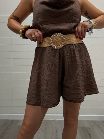 Short farfalla in viscosa goffrata moro Haveone