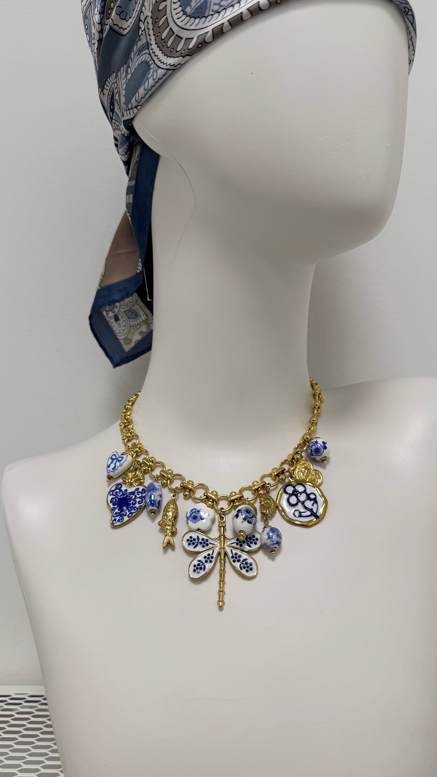 Collana charms blu libellula Memoire