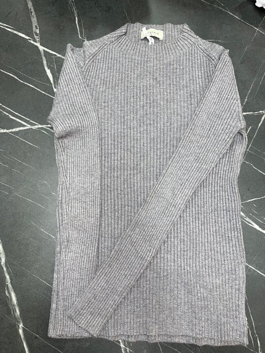 Maglia a Costine con Collo a Lupetto Susy Mix Grigia