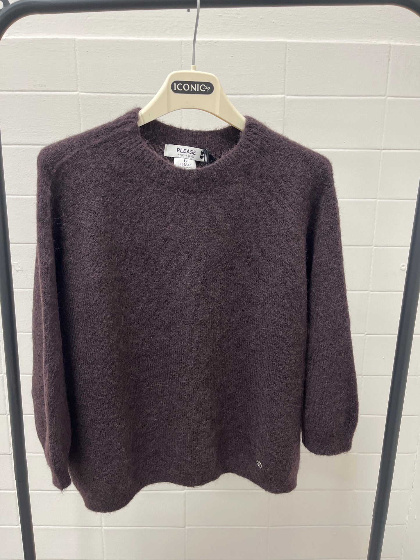 Maglia mezza manica alpaca moro Please