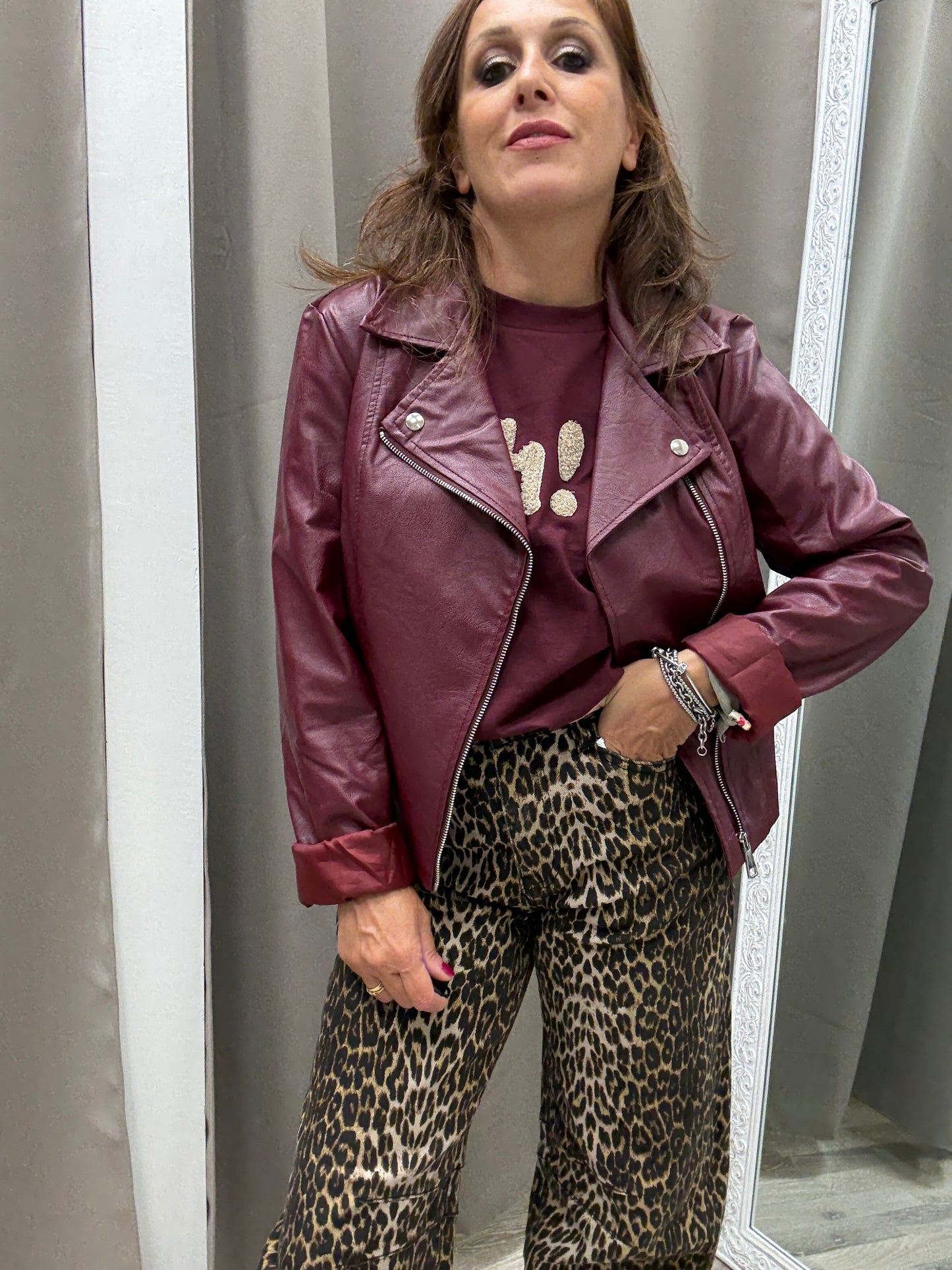 Chiodo ecopelle Susy Mix Vino