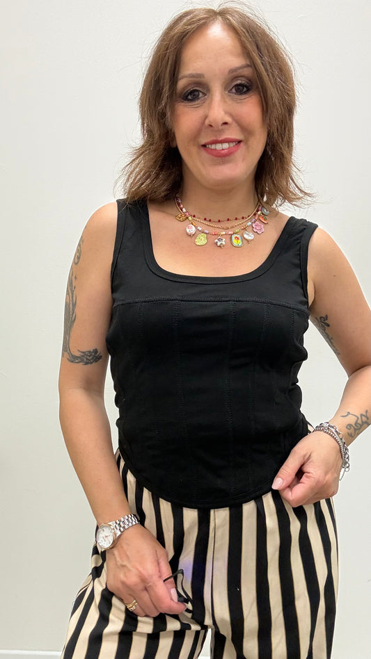 Top canotta bustier Haveone nero