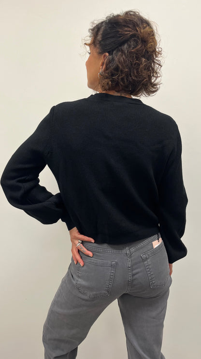 Cardigan Bottone Gioiello Extin Nero