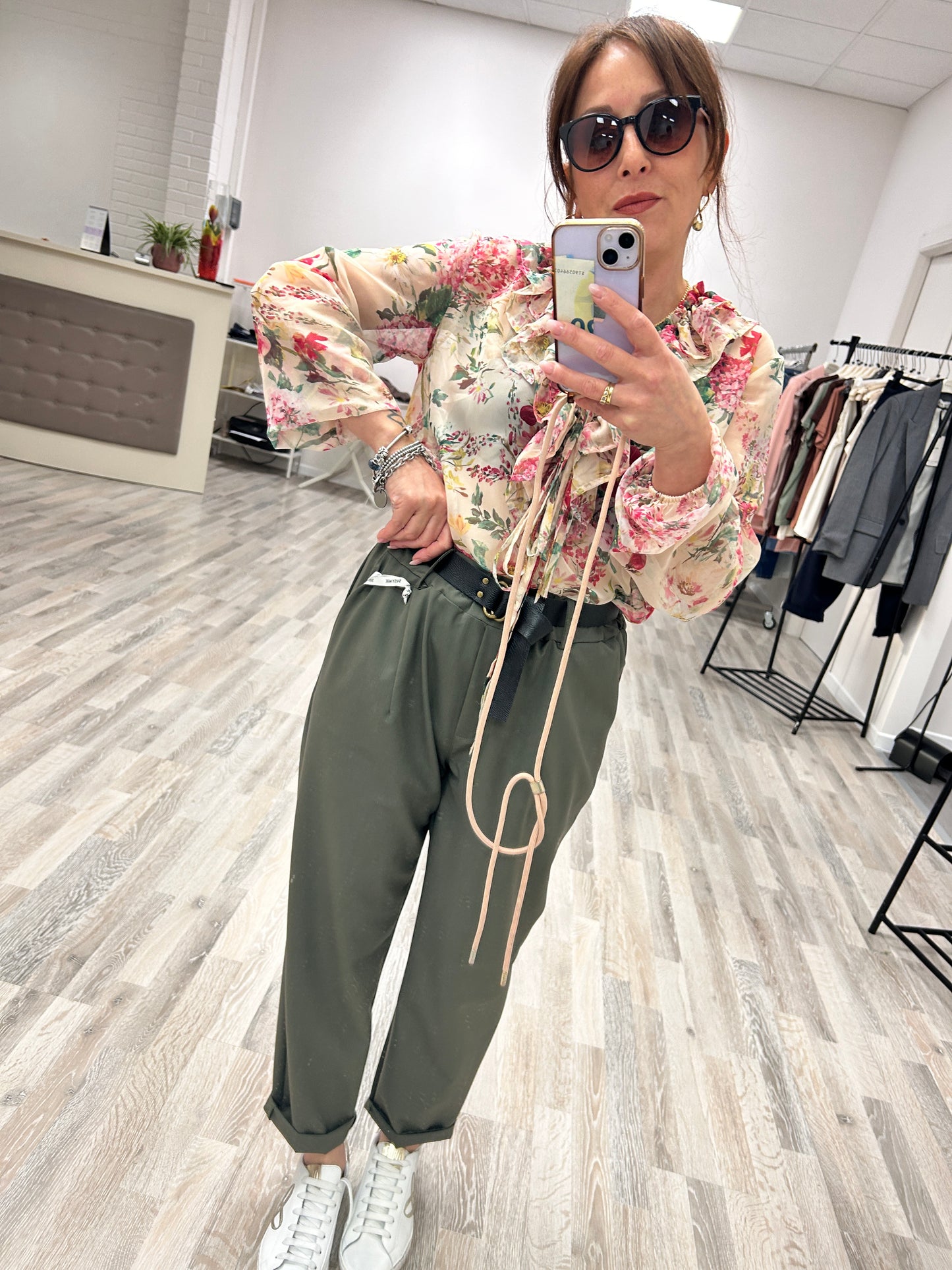 Pantalone Verde Fluido con Elastico Susy Mix