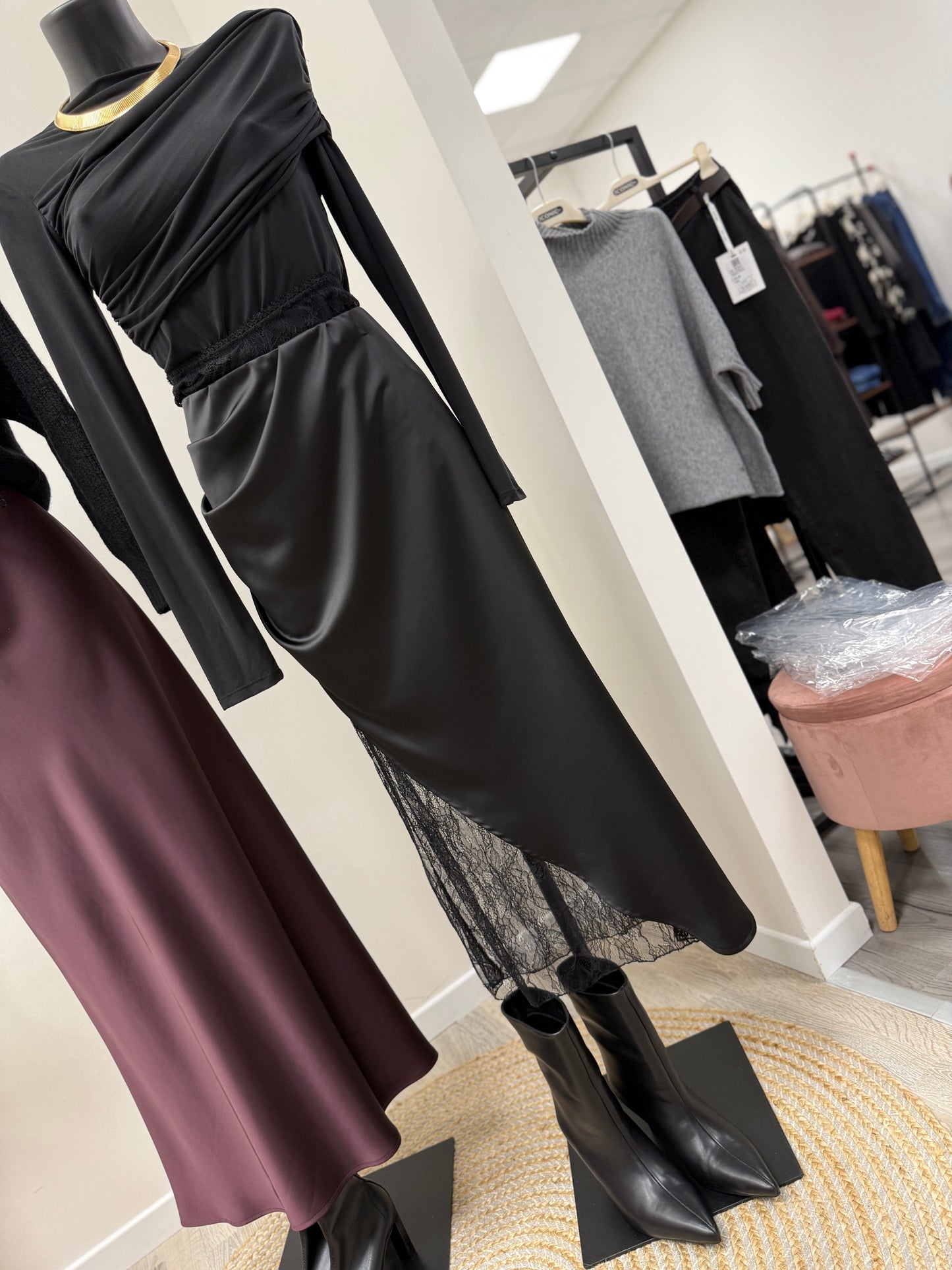 Gonna pizzo e satin Haveone