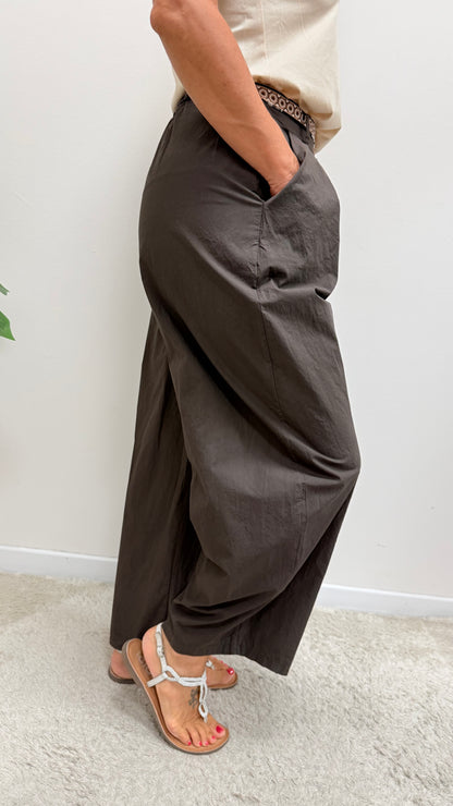 Pantalone balloon cotone Extasy moro