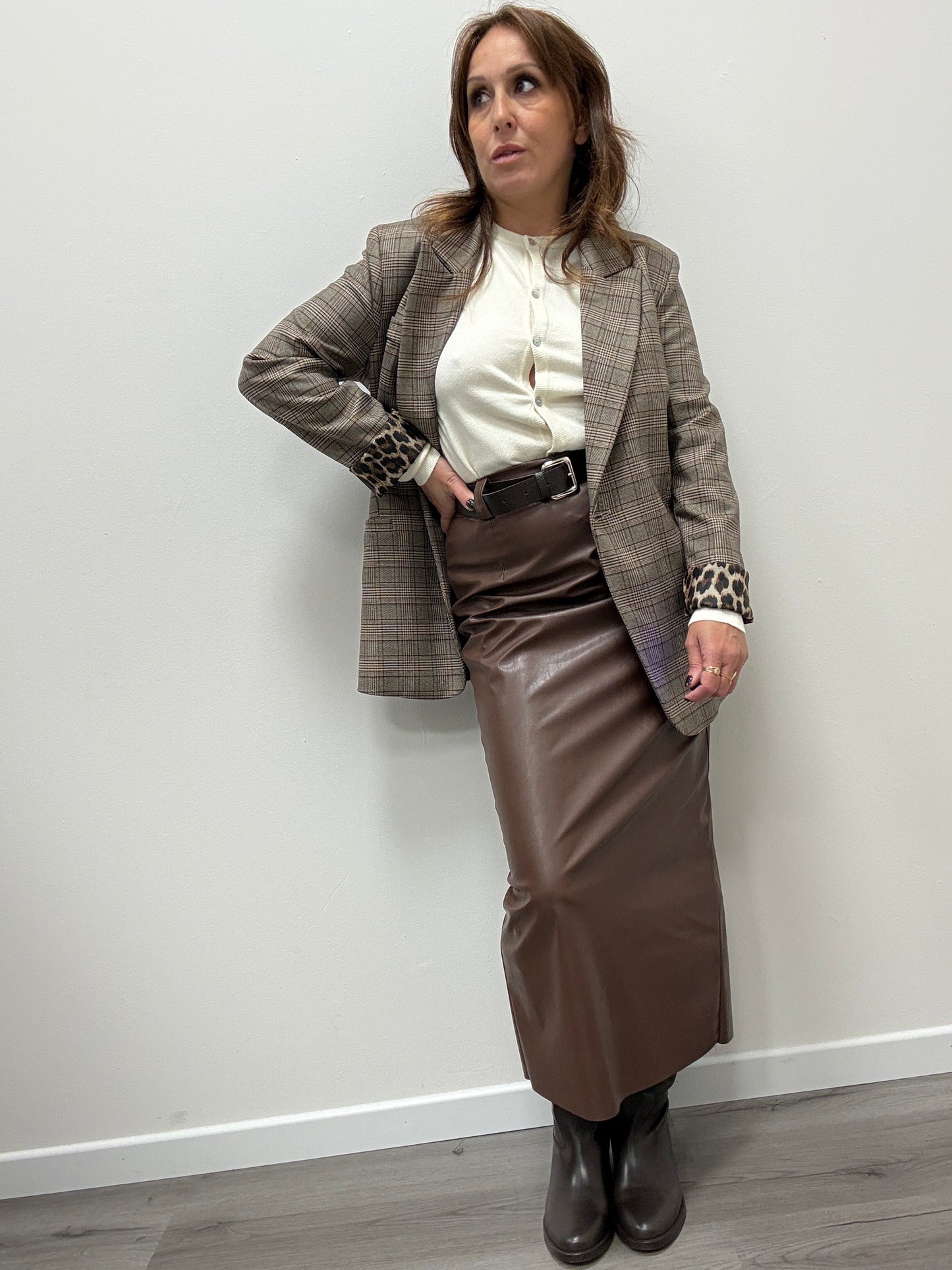 Gonna matita in Ecopelle Moro HaveOne