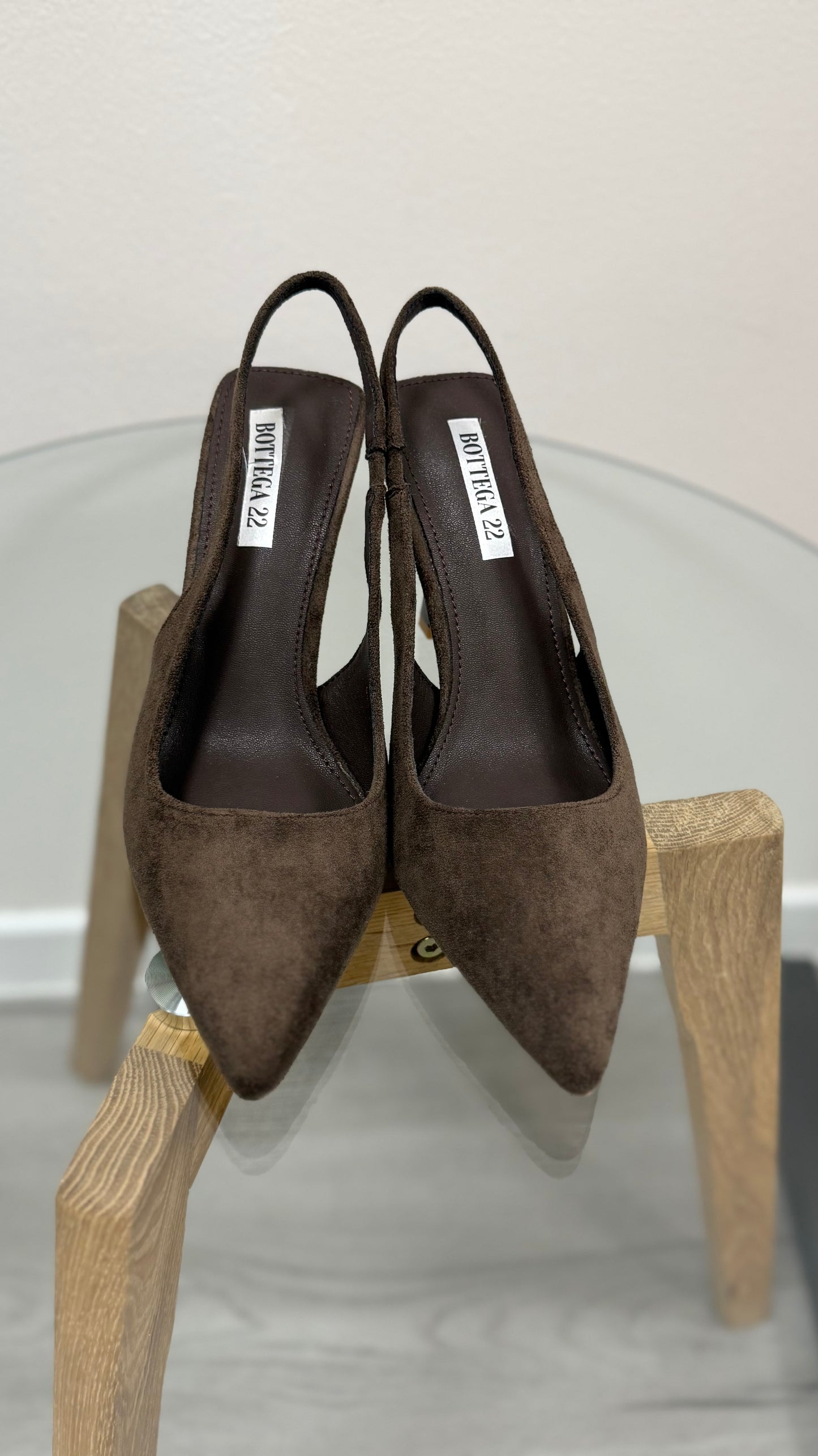 Sling back eco camoscio moro Memoire