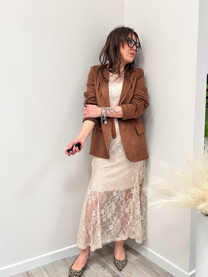 Susy Mix Abito Pizzo Avorio