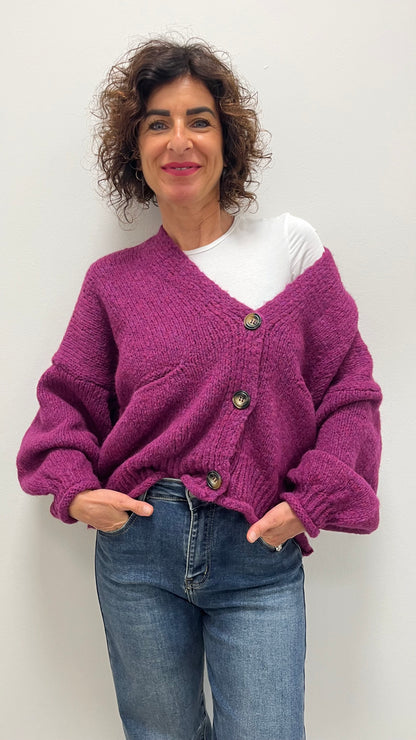 Cardigan Tre Bottoni HaveOne Viola Ciclamino Art.JIT-P020