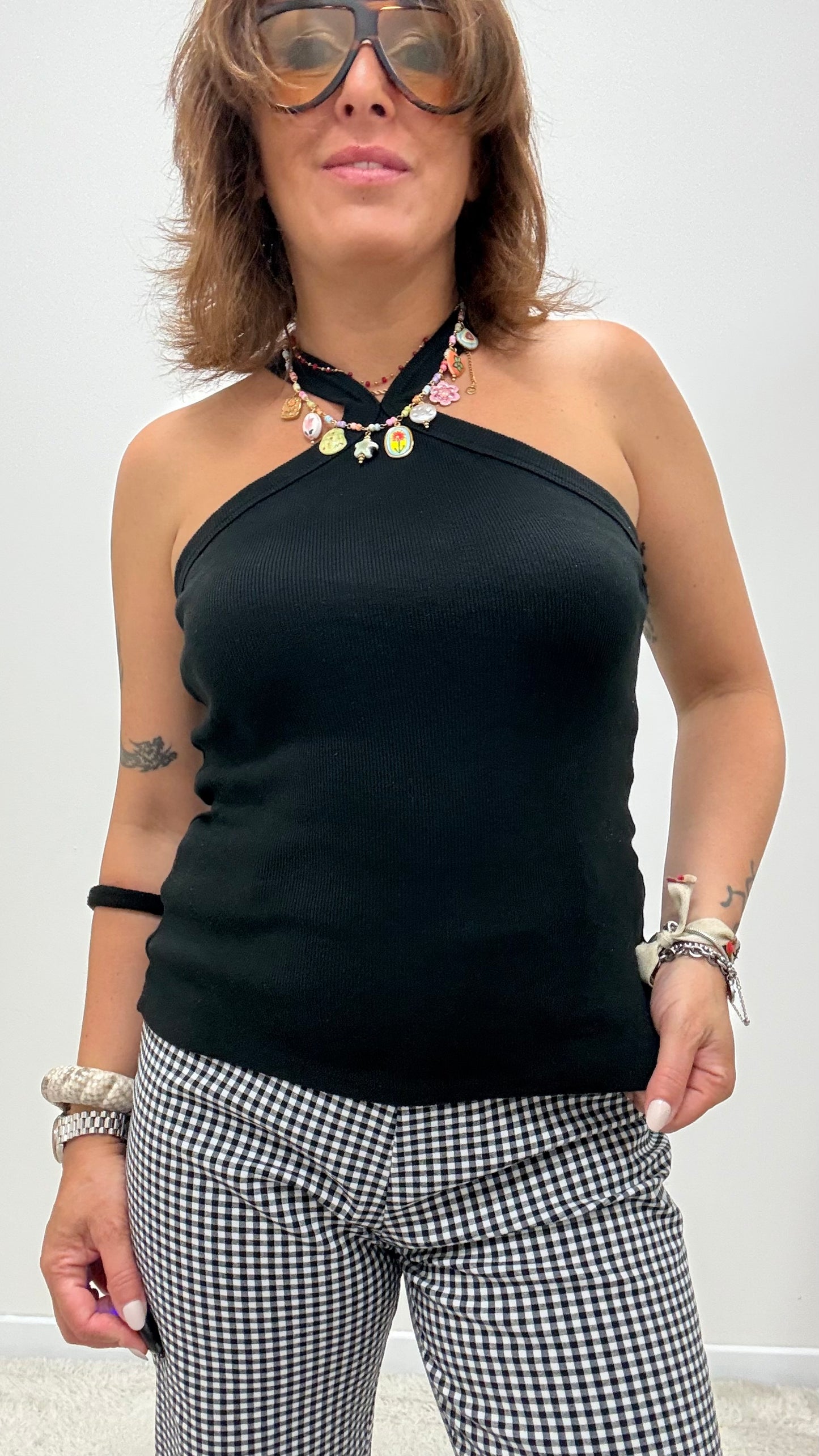 Top fascia incrocio Susy Mix nero