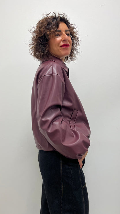Bomber Ecopelle Extasy Bordeaux